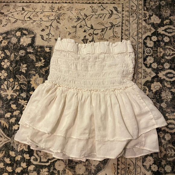 Madewell Cream Strapless Smocked Blouse - Picture 5 of 5